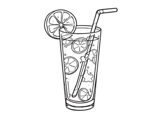 drinking hand drawn sketch