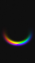 Dark Background with Rainbow Light Arc. Minimalist dark background featuring a vibrant rainbow light arc. Great for tech, sci-fi designs, and modern visual art.