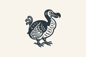Dodo bird side view bold vintage style vector illustration © Victoria