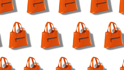 Fashionable print of women's bright handbags