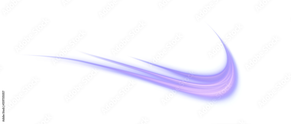 Aufkleber purple light arc with soft glow and unexpected swirl movement on white background. vector