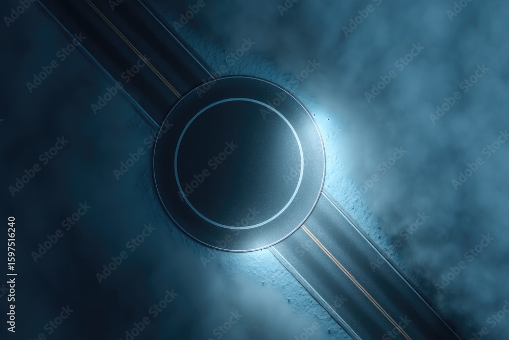Poster mysterious celestial object surrounded by swirling clouds and gl