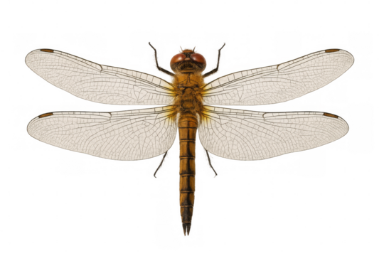 Studio shot of a dragonfly with transparent background, showcasing its intricate wings and body details - Powered by Adobe