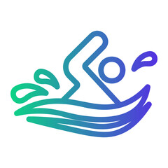 swimming Line Gradient Icon