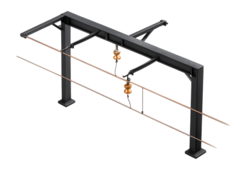 Overhead electrification gantry with suspended catenary wires