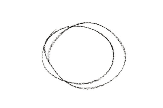 scribble circle marker drawn with coal pen isolated on white or transparent png