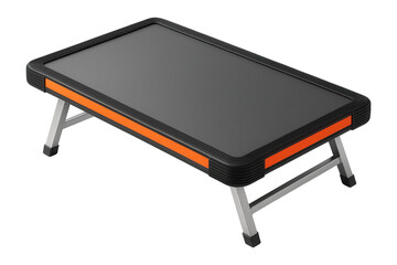 Portable loading dock with foldable legs and rubberized edges