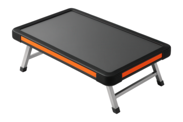 Portable loading dock with foldable legs and rubberized edges