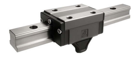 Linear guide with a dust-proof seal for operation in a cement production facility.