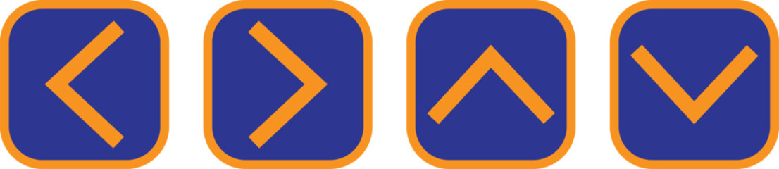 Diagonal arrow and corner navigation icons set in simple outlined, solid, and colored square styles for UI use – transparent background