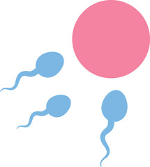 Fertilization sperm meeting egg conception symbol