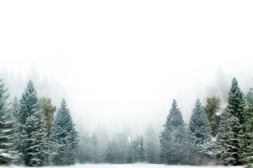 Fototapeta premium Pine trees and snow scenery nature forest.