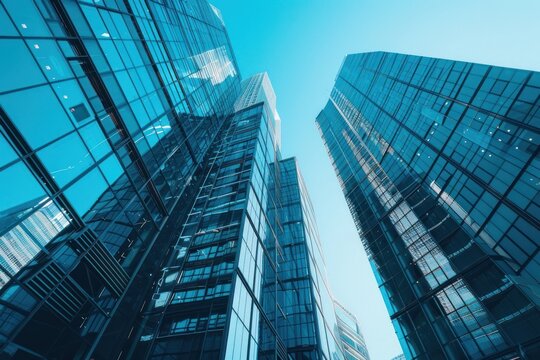 Skyscrapers in the city buildings architecture cityscape.