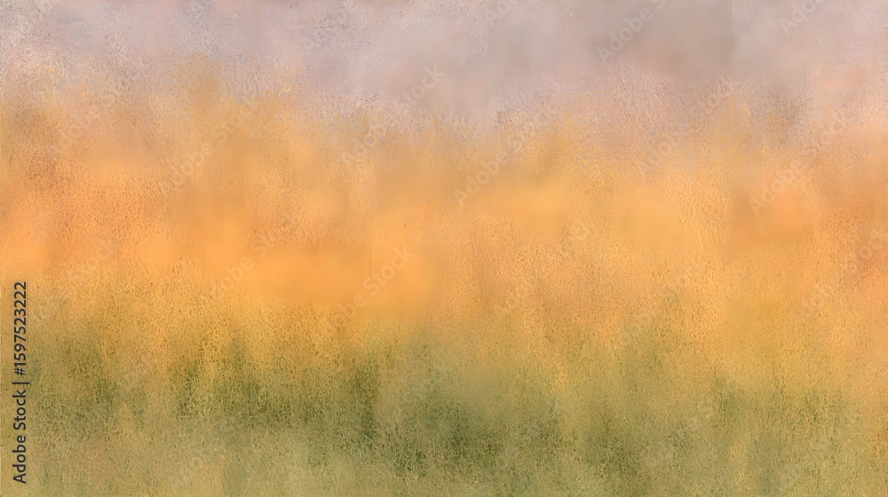 Poster abstract watercolor illustration featuring a soft gradient of warm orange and green hues, creating a