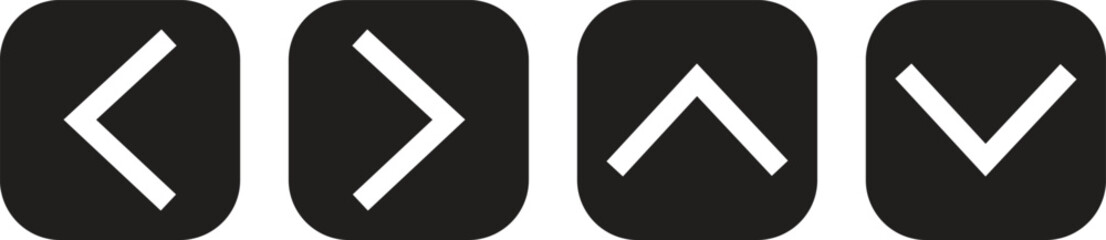 Diagonal arrow and corner navigation icons set in simple outlined, solid, and colored square styles for UI use – transparent background