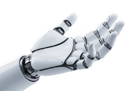 Robotic hand illustration technology automation isolated on transparent background