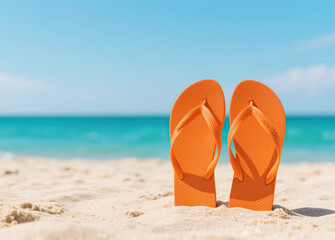 flip flops on the beach