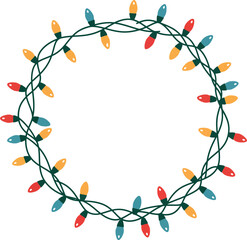 Christmas lights wreath frame festive holiday decoration