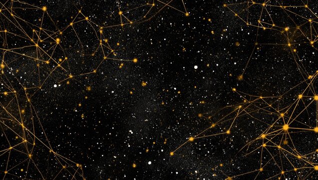 Golden network of connections in a dark starry expanse