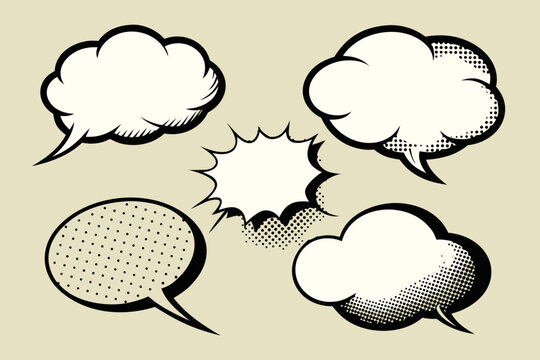onomatopée Exclamation Clouds Sketch and Onomatopoeia Comic Stock