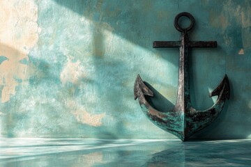 Heavy Anchor isolated with a copy space