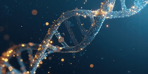 DNA double helix with particles