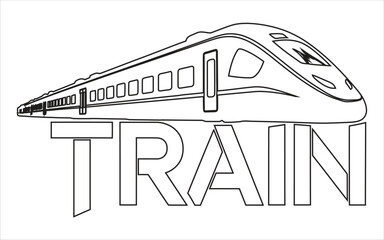 Sleek modern train design with bold lettering transportation