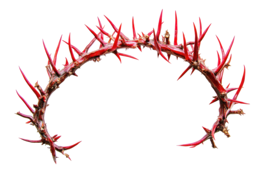 Crown of thorns religious artifact isolated on transparent background. Crown of thorns isolated on white background.