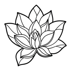 Blooming lotus vector illustration with elegant petals