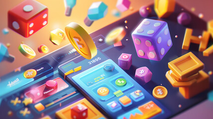 Stylized 3D illustration of a mobile home internet
