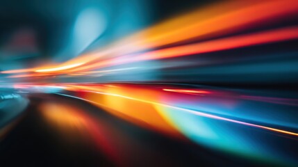 Abstract vibrant lights streaks moving forward