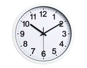 Modern Wall Clock Isolated on Transparent Background
