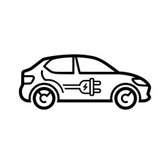 Fototapeta premium Electric Car Icon with Charging Connector Indicating Clean Energy Vehicle and Sustainable Transport