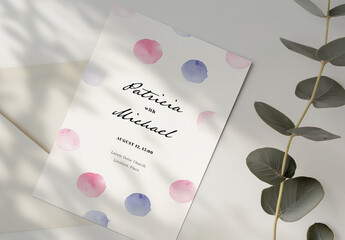 Minimal Wedding Layout With Watercolor Dots