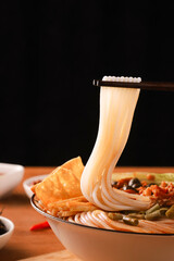 Picture of Luosifen or rice noodles with snail,Liuzhou river snails rice noodle,Special food in Liuzhou, Guangxi, China