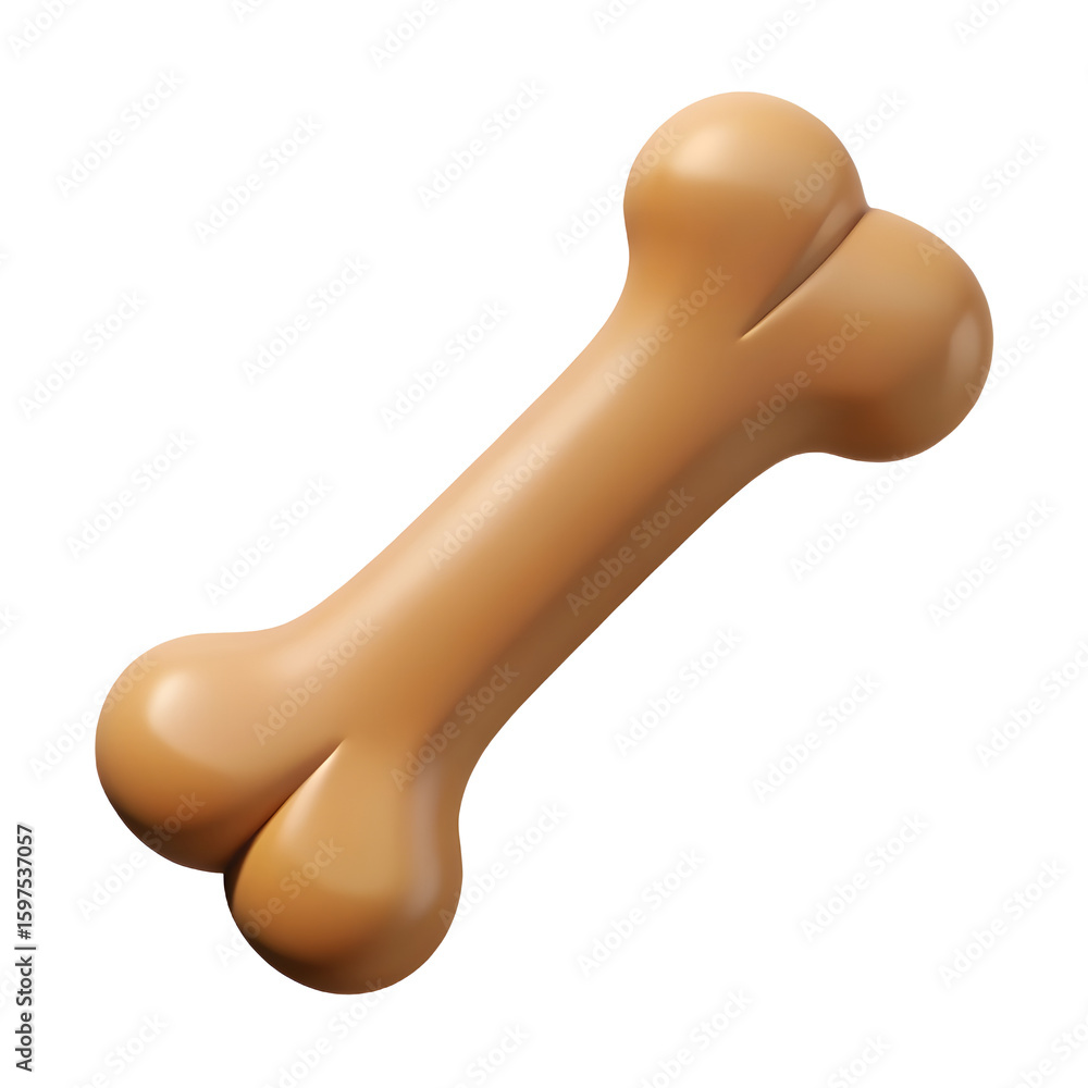 Poster 3d render of a dog bone on a transparent background for design and illustration projects