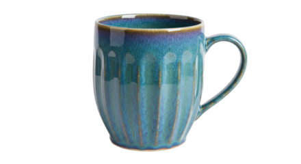 Teal Blue Ceramic Mug Handcrafted Design.