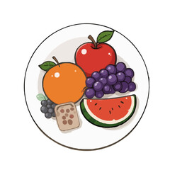 fruits and berries on plate