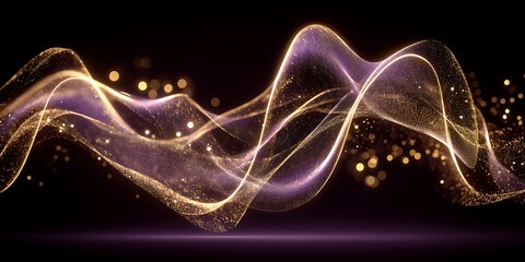 Fototapeta premium Elegant Abstract Wave Pattern with Glowing Particles