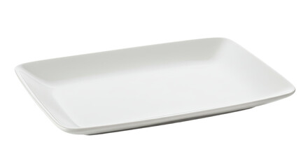 White Rectangular Plate Isolated on White.