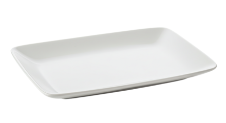 White Rectangular Plate Isolated on White.
