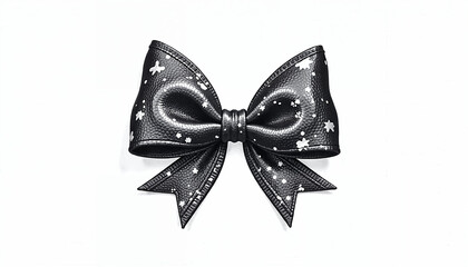 Black and white simple bow vector pattern.