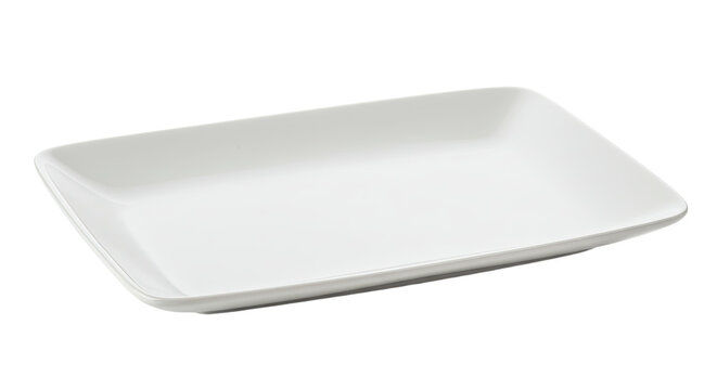 White Rectangular Plate Isolated on White.