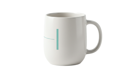 Modern Minimalist Ceramic Mug with Teal Design.