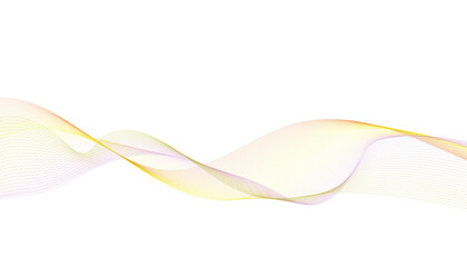Abstract Wavy Lines in Yellow, Orange, and Pink on White Background