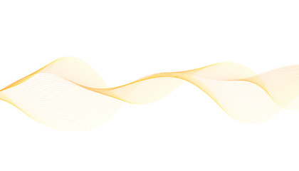 Golden Abstract Wave Background, Smooth Yellow Gradient Lines on White