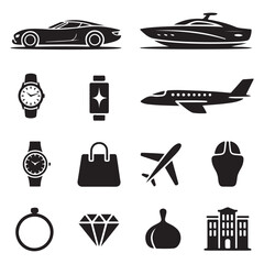 Luxury lifestyle icon pack