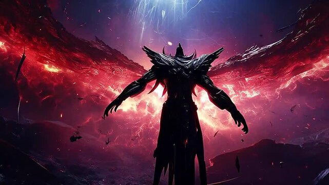 Galaxy Version of demon angel world ,ai generative