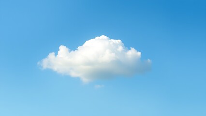 A solitary white cloud drifting across a clear blue sky, embodying simplicity and peace.
