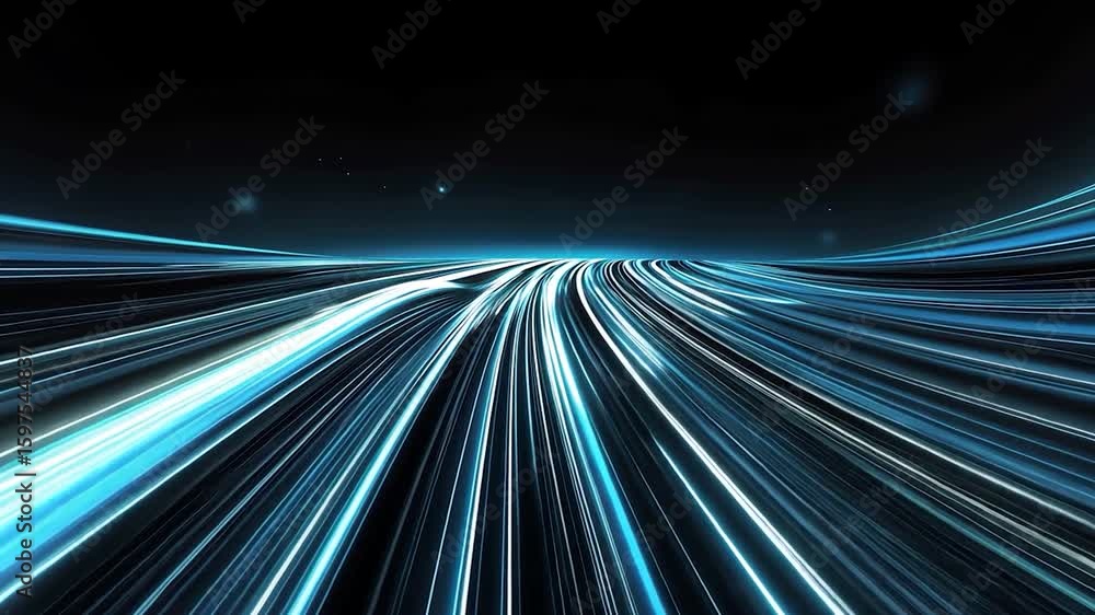 Poster abstract light trails on a dark background